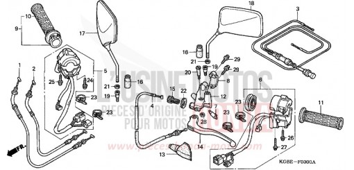 LEVIER DE GUIDON/COMMUTATEUR/CABLE VT125C6 de 2006